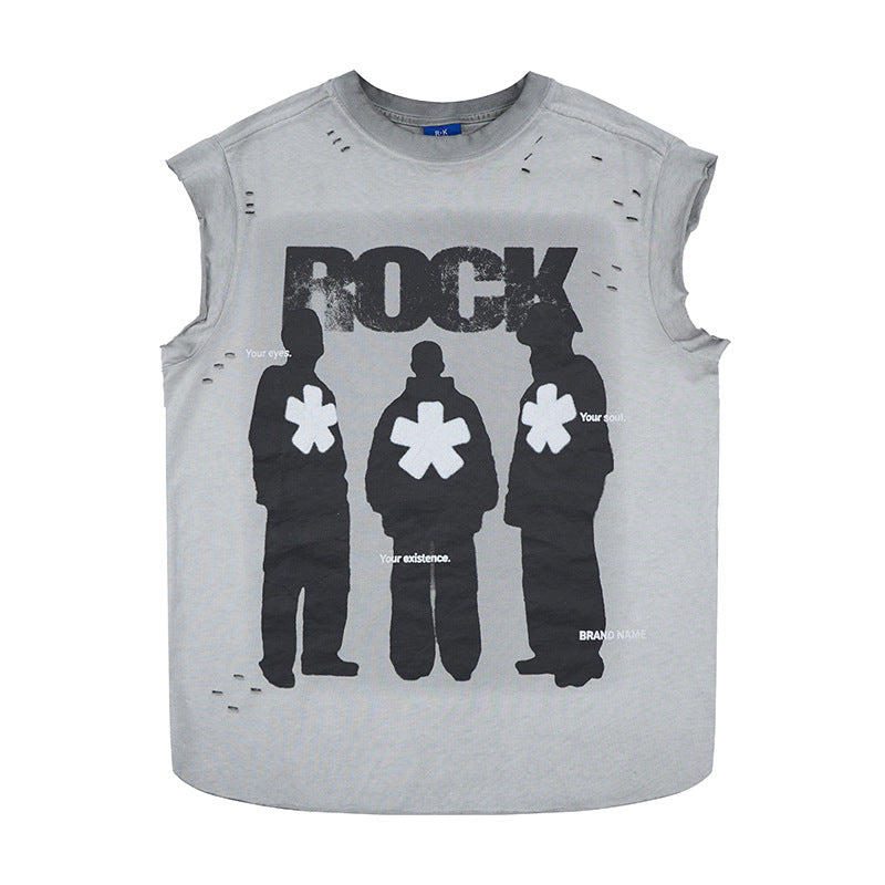 Band silhouette printed vest