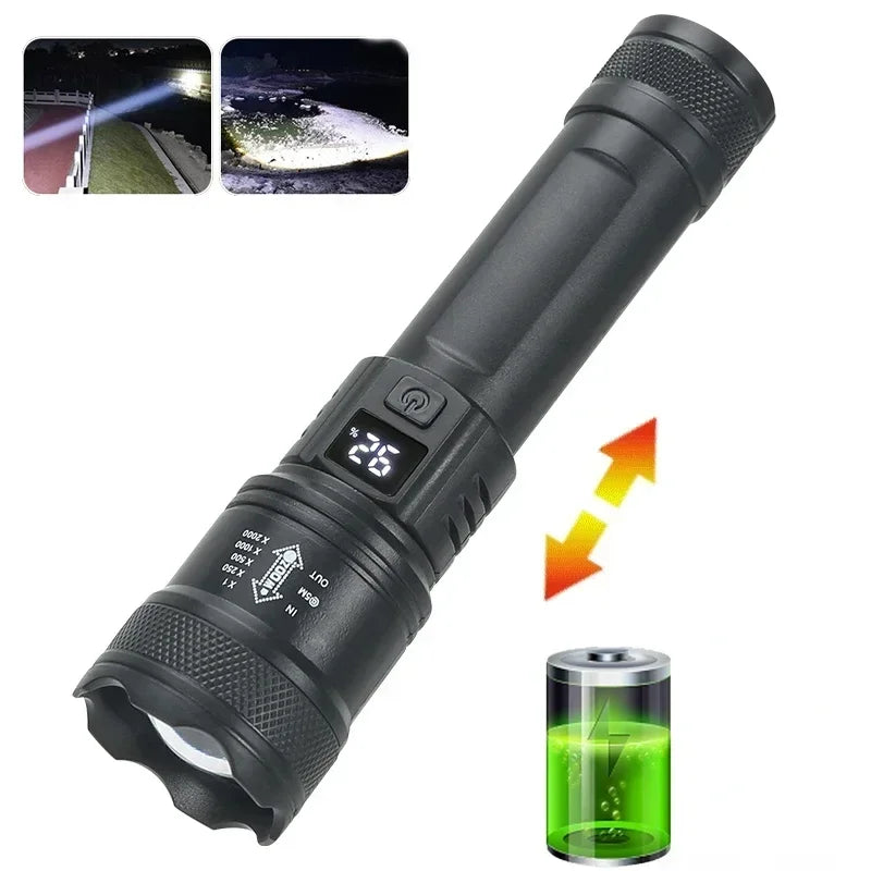 Self-defense Flashlight Window Breaker Hammer USB Rechargeable Super Bright Torch 4 Speed Adjustable Outdoor Emergency Work Lamp