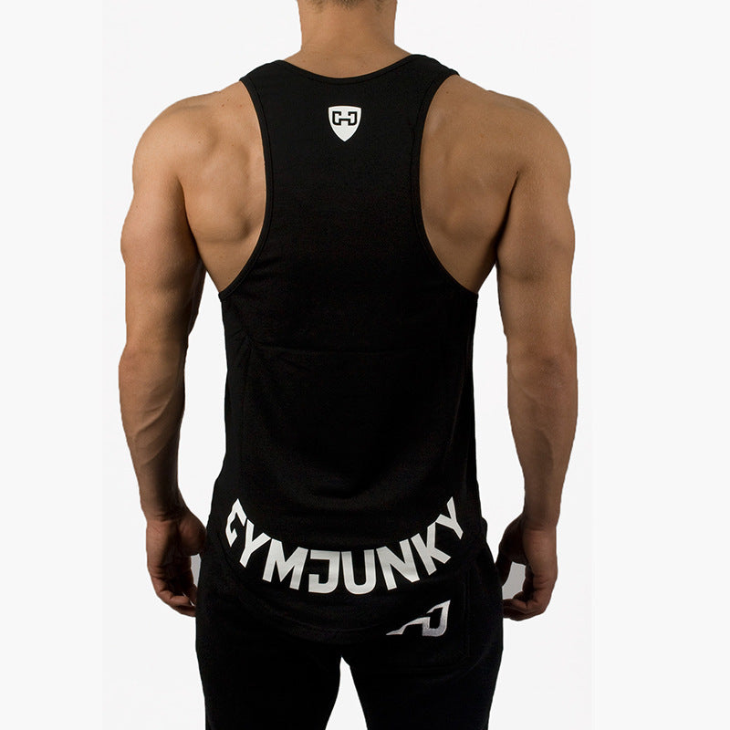Muscle Master Training Gym Vest Men's Fitness Wear Running Workout Breathable Compression Shirt Round Neck Vest Summer