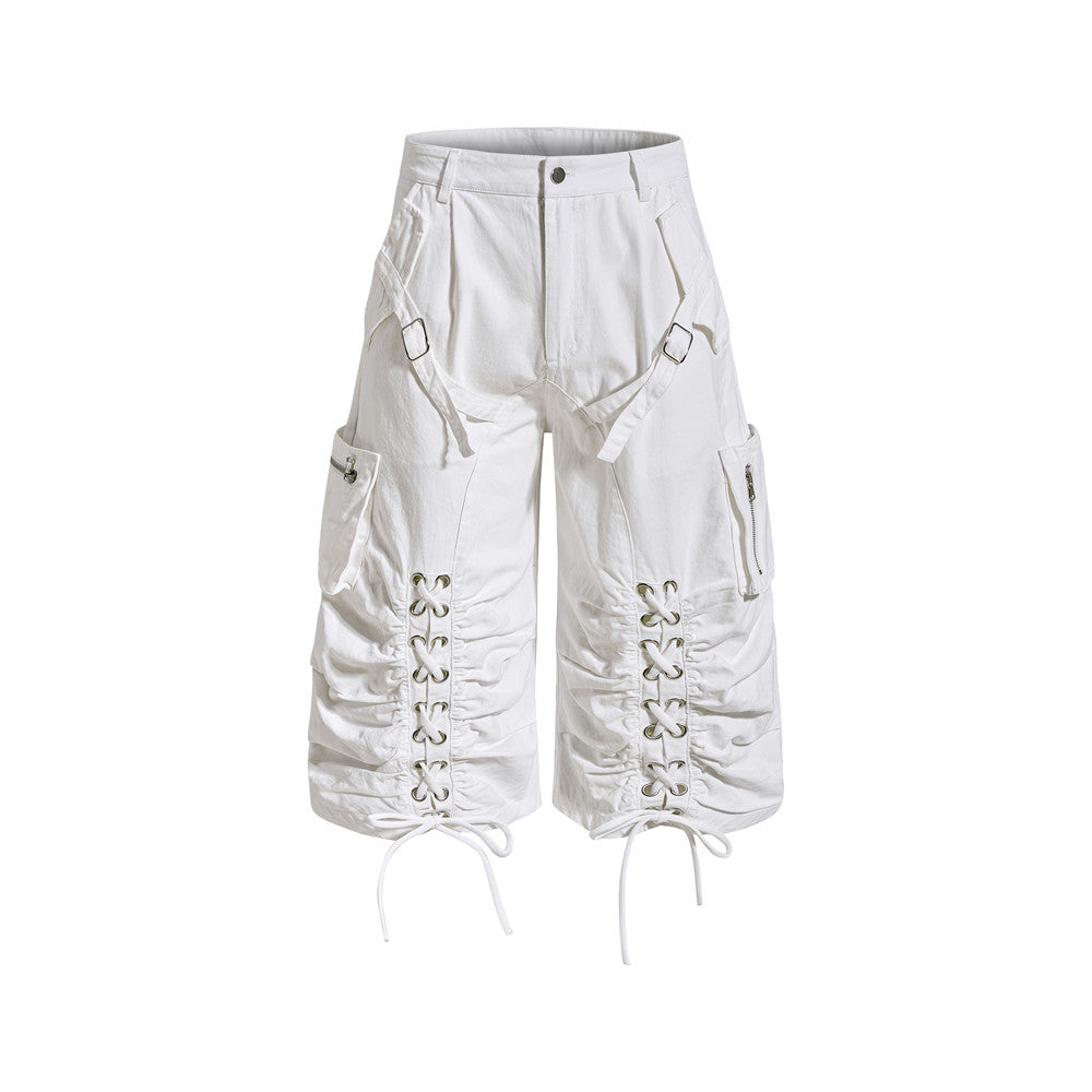 Heavy industry punching threading tying wrinkling pants