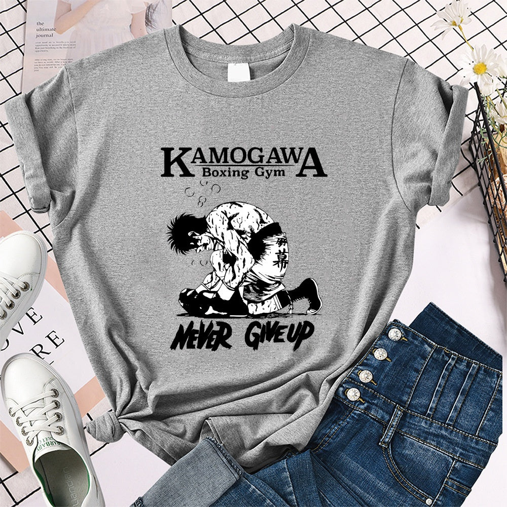Printed Loose T-Shirt Kamogawa Boxing Short Sleeve