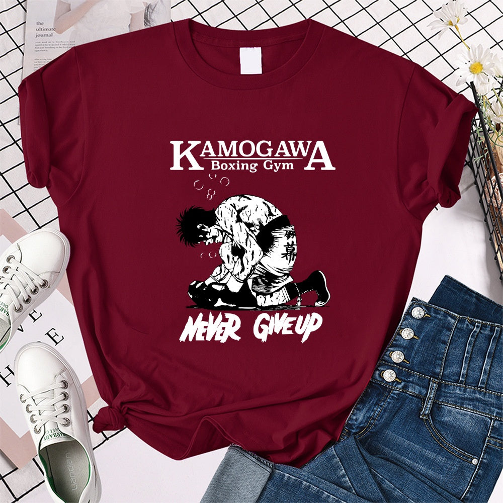 Printed Loose T-Shirt Kamogawa Boxing Short Sleeve