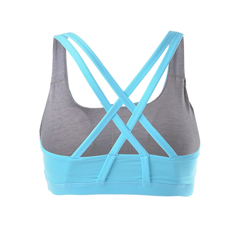 Professional Sport Bra Top Fitness Gym Women Strappy Vest Seamless Padded Yoga Bras Training Tank Top Push up Running Underwear