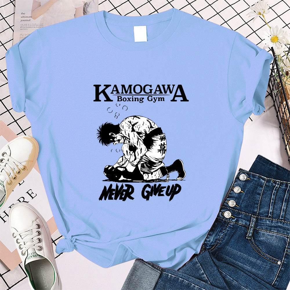 Printed Loose T-Shirt Kamogawa Boxing Short Sleeve