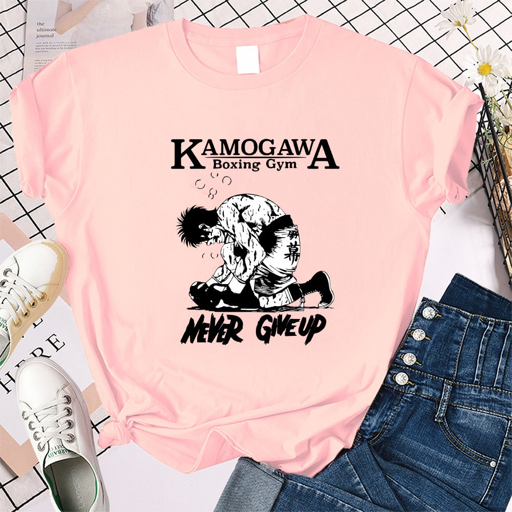 Printed Loose T-Shirt Kamogawa Boxing Short Sleeve