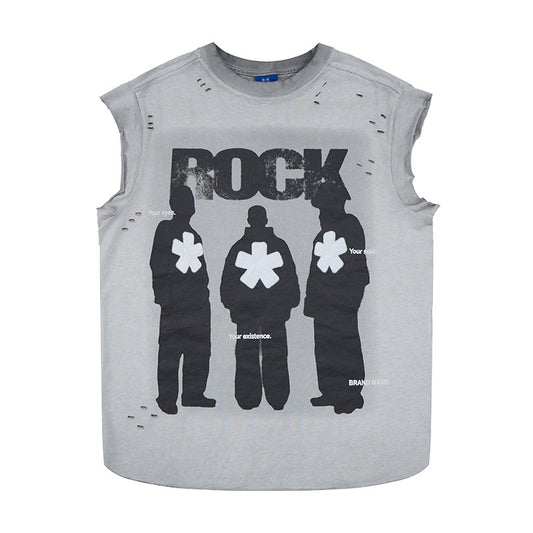 Band silhouette printed vest