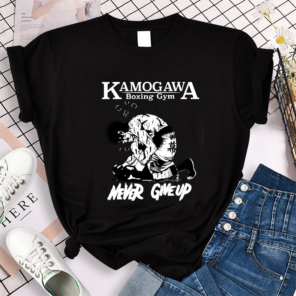 Printed Loose T-Shirt Kamogawa Boxing Short Sleeve