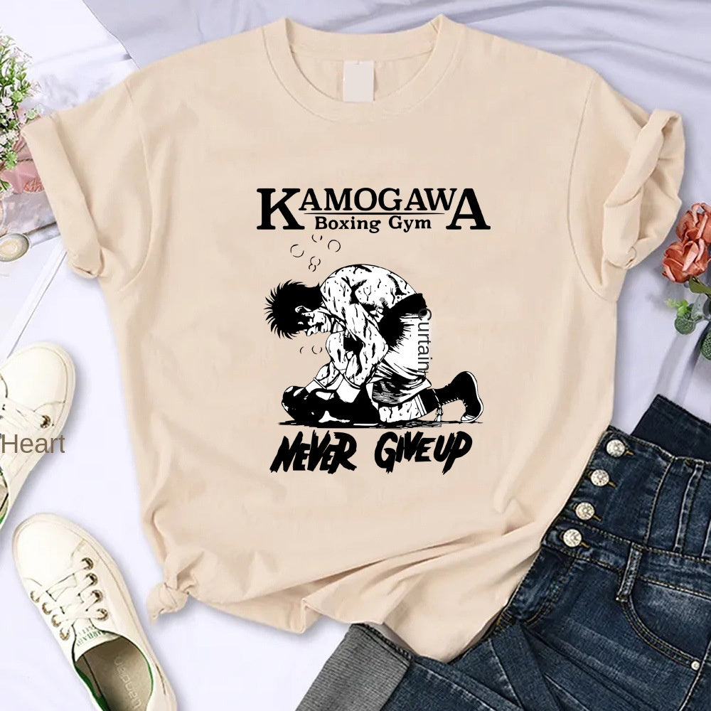 Printed Loose T-Shirt Kamogawa Boxing Short Sleeve
