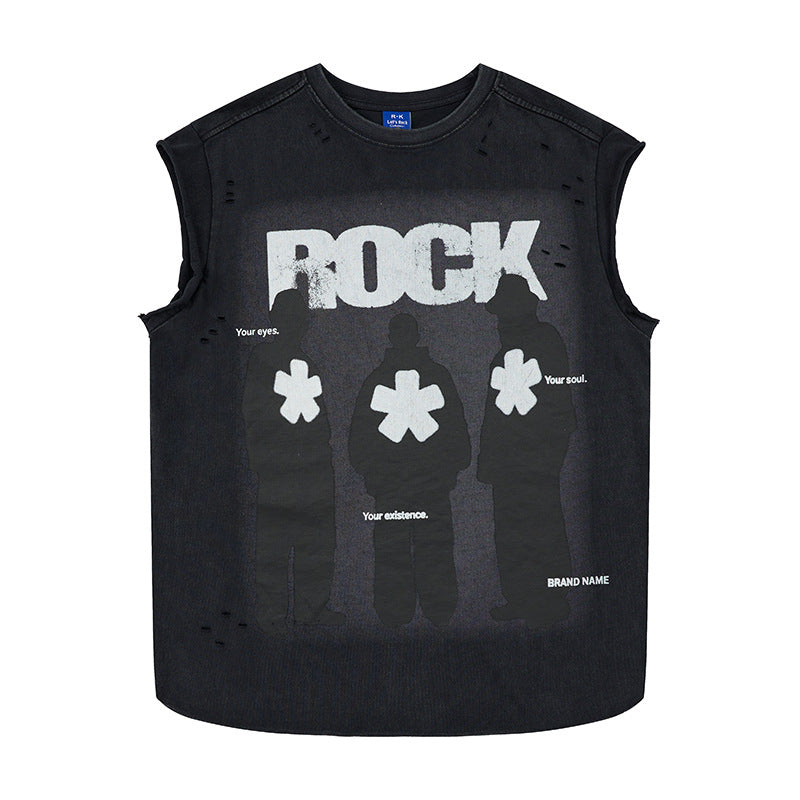 Band silhouette printed vest
