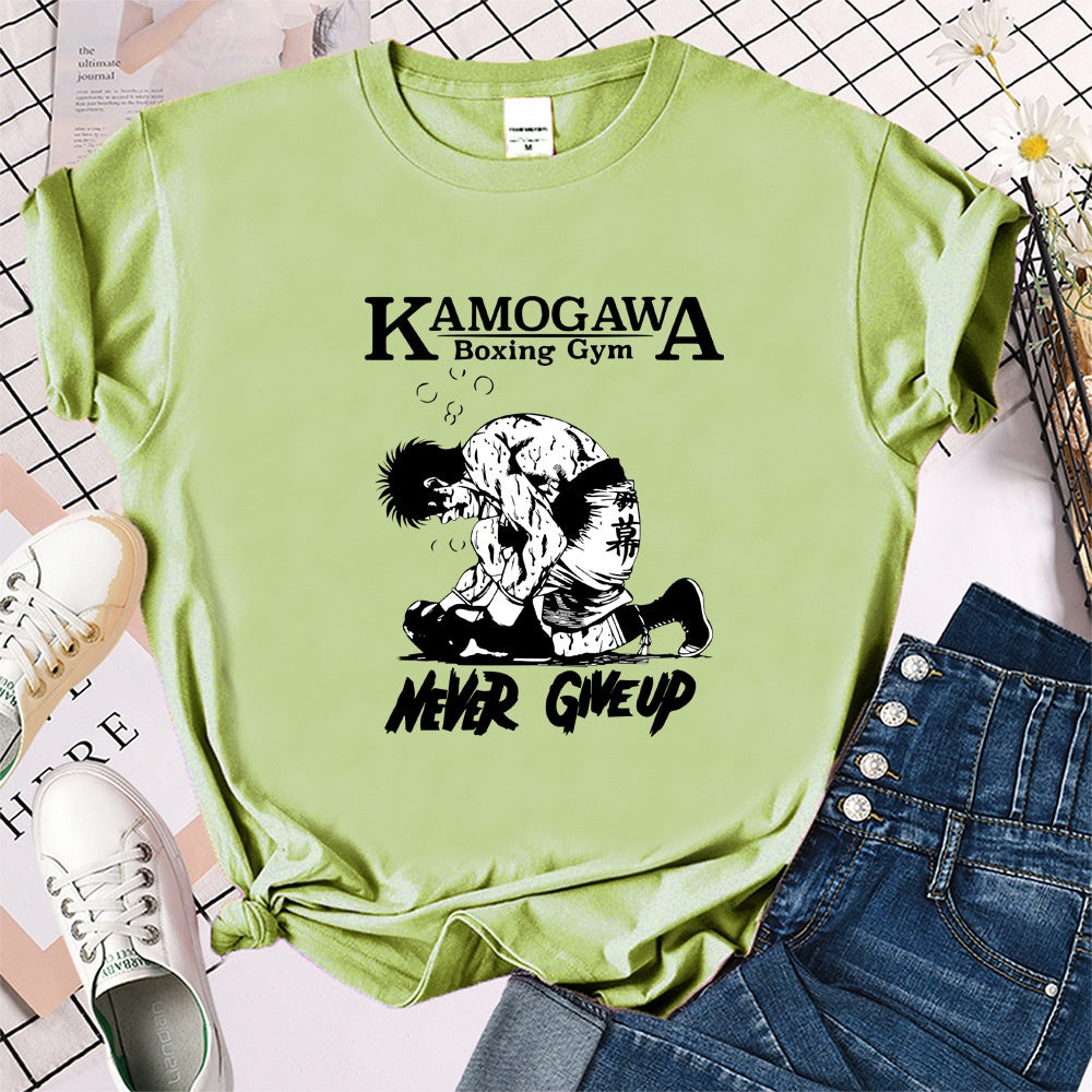 Printed Loose T-Shirt Kamogawa Boxing Short Sleeve