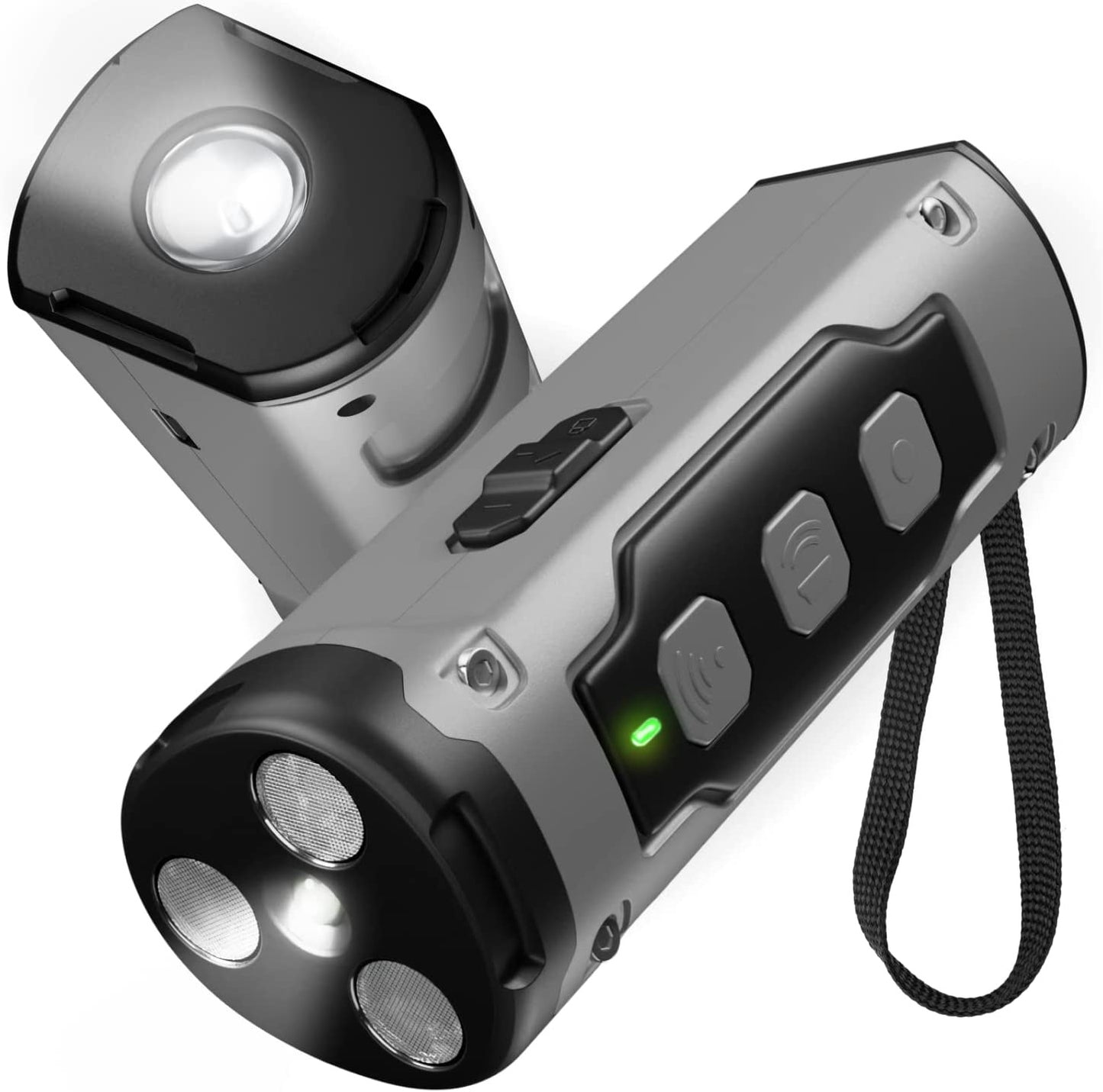 Ultrasonic Three-Head Sound Dog Repellent with Flashlight, Anti-Barking Device