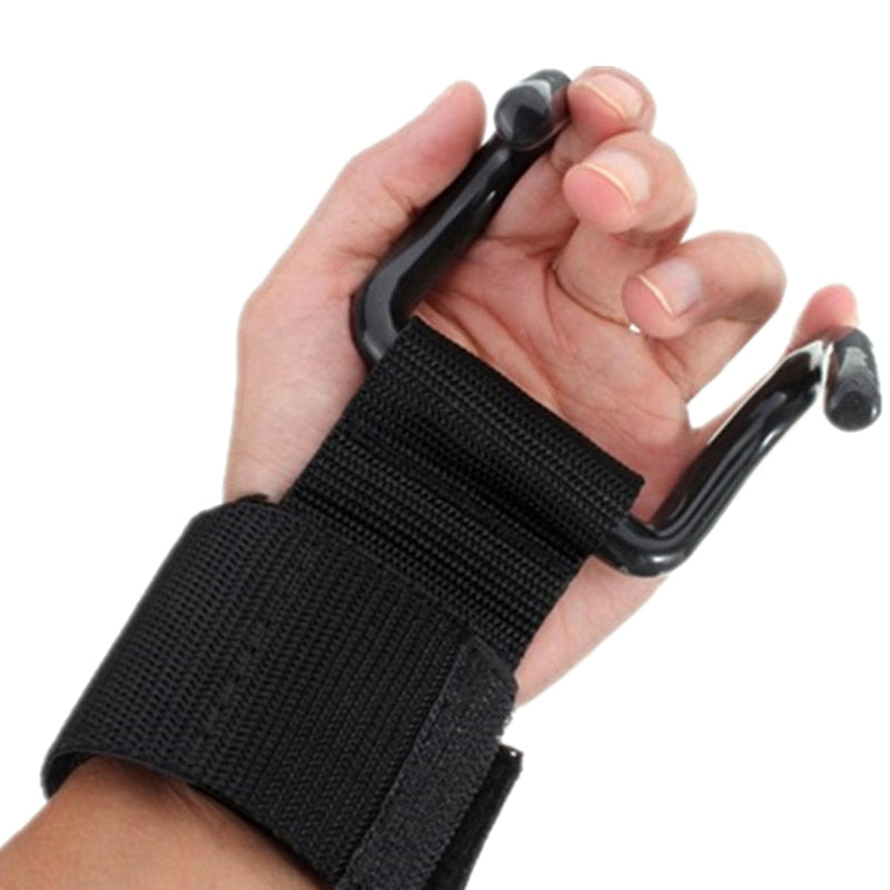 2 Piece Fitness Gloves Weightlifting Hook Training Gym Grip Shoulder Strap Wrist Support Weight Dumbbell Weightlifting Tool