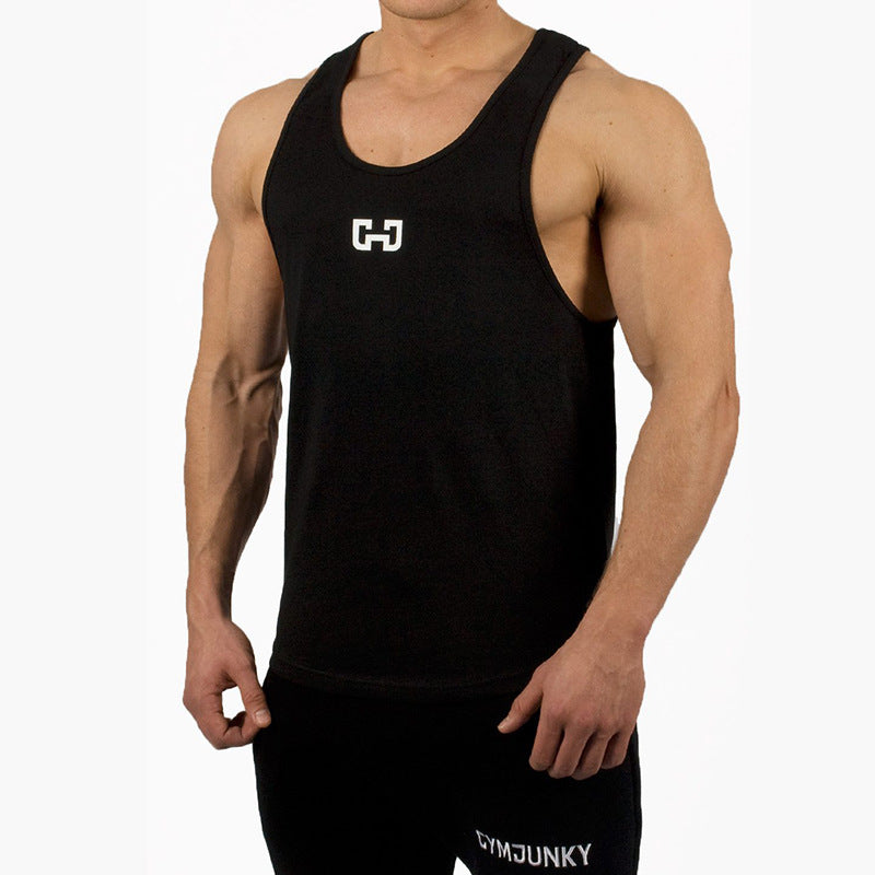 Muscle Master Training Gym Vest Men's Fitness Wear Running Workout Breathable Compression Shirt Round Neck Vest Summer