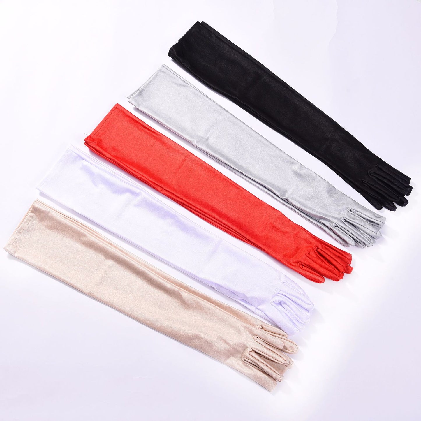Long Spandex Gloves Women's Summer Driving and Cycling Sunscreen Gloves Lengthened Thin Spandex Gloves
