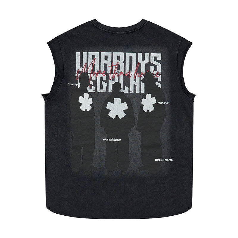 Band silhouette printed vest