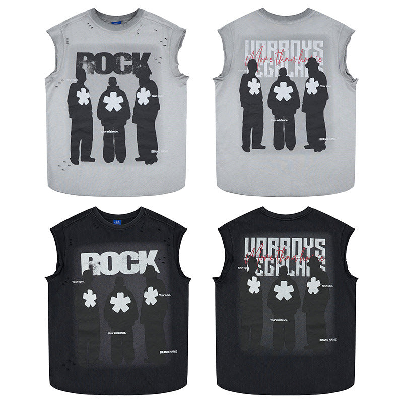 Band silhouette printed vest
