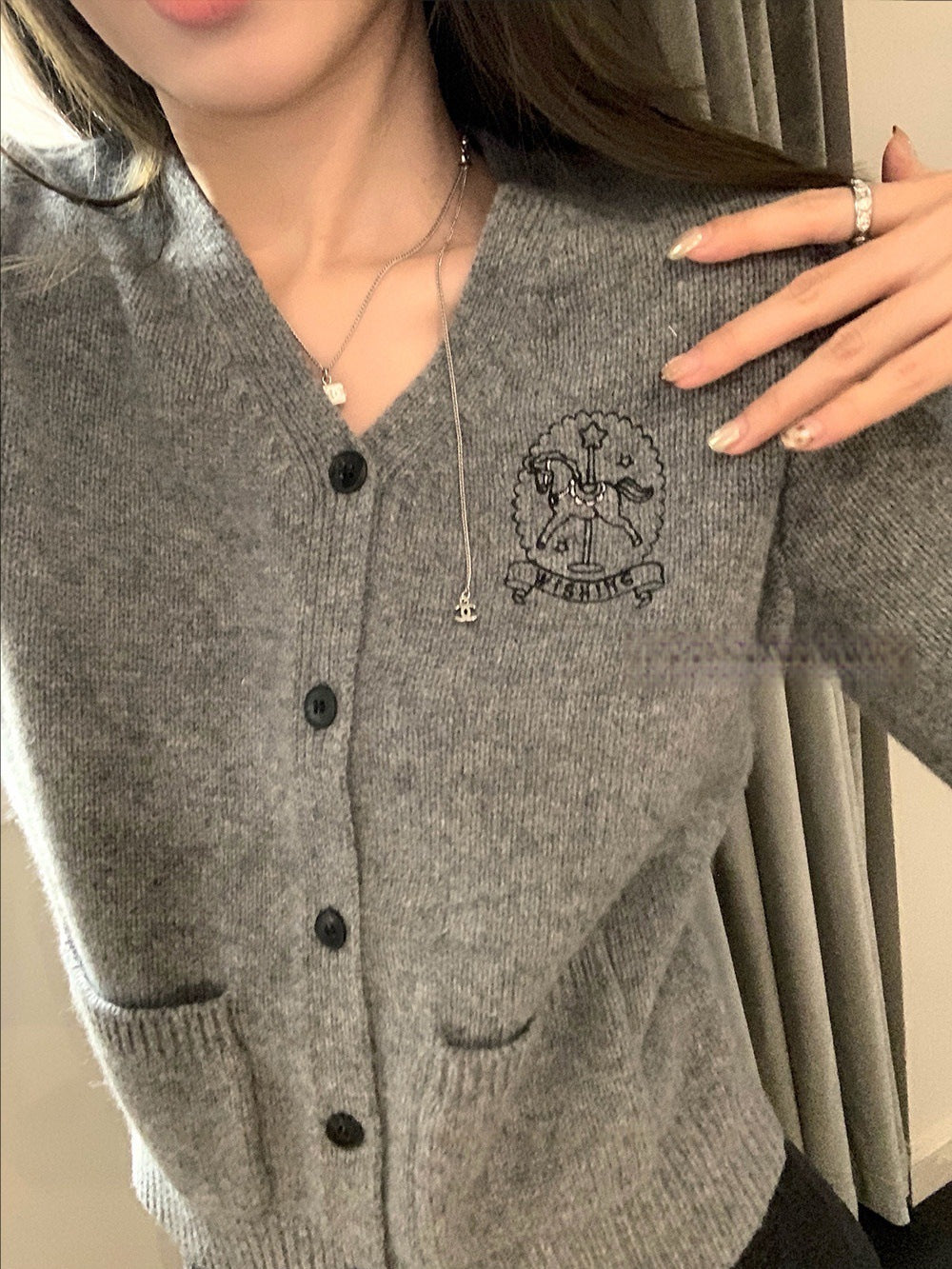Little Horse Self-Thread Series Carousel Cardigan Women
