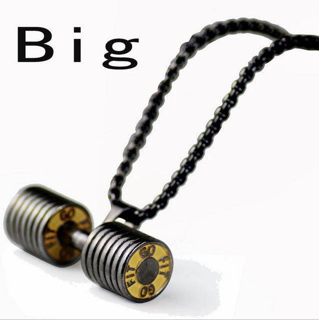 Dumbbell Pendant Fitness Necklace Bodybuilding Gym 2 Size 3 color Crossfit Barbell Necklace Fitness Jewelry Stainless Steel Chai