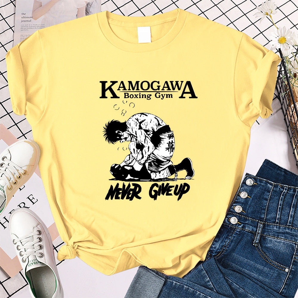 Printed Loose T-Shirt Kamogawa Boxing Short Sleeve