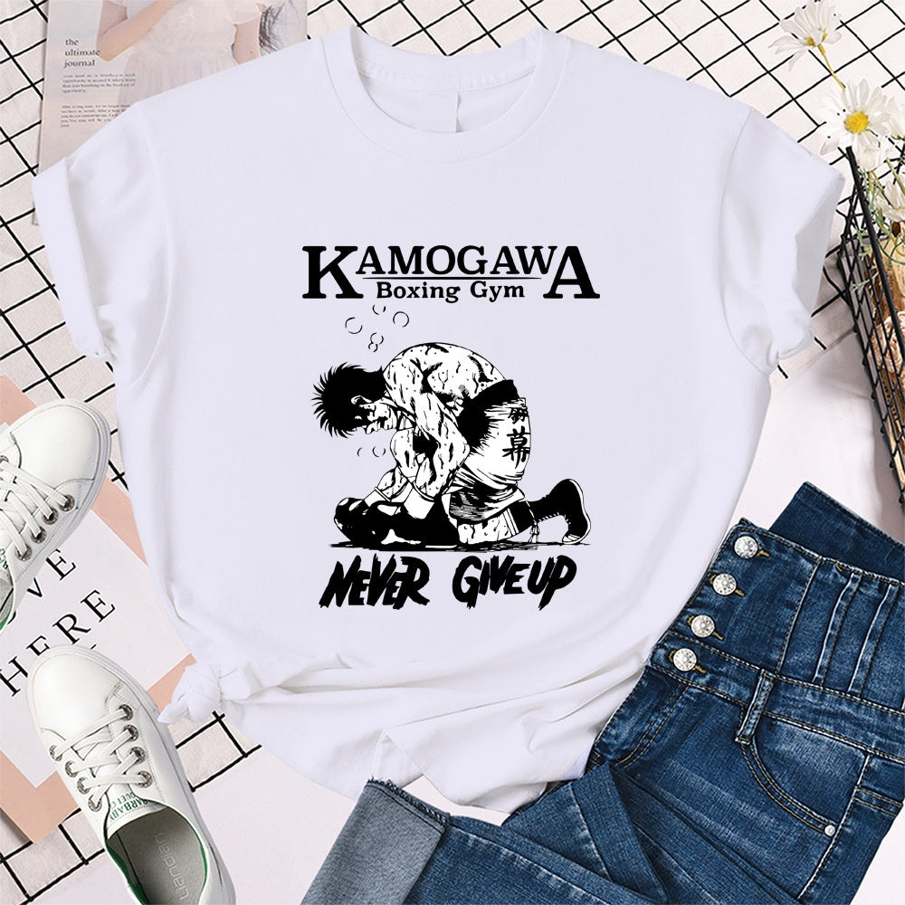 Printed Loose T-Shirt Kamogawa Boxing Short Sleeve