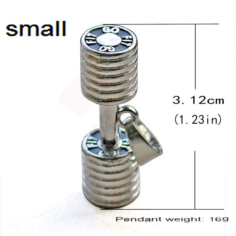 Dumbbell Pendant Fitness Necklace Bodybuilding Gym 2 Size 3 color Crossfit Barbell Necklace Fitness Jewelry Stainless Steel Chai