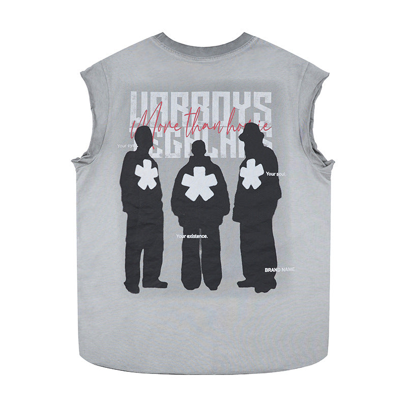 Band silhouette printed vest