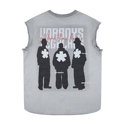Band silhouette printed vest