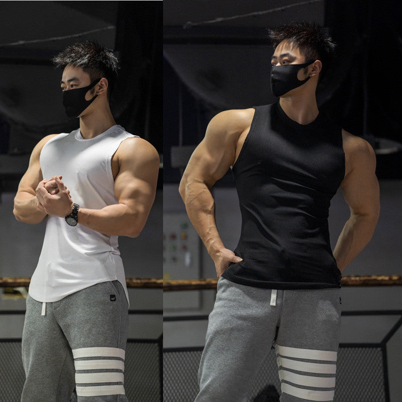 Muscle Tee Men Wide Shoulder Underwear Sleeveless T-Shirt Summer Vest Fashion Slim Fit Stretch Gym Workout Crop Top