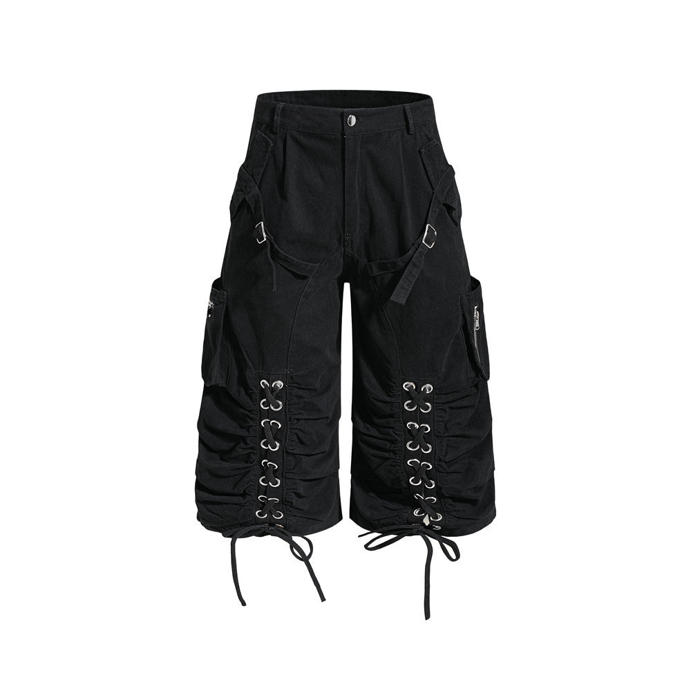 Heavy industry punching threading tying wrinkling pants
