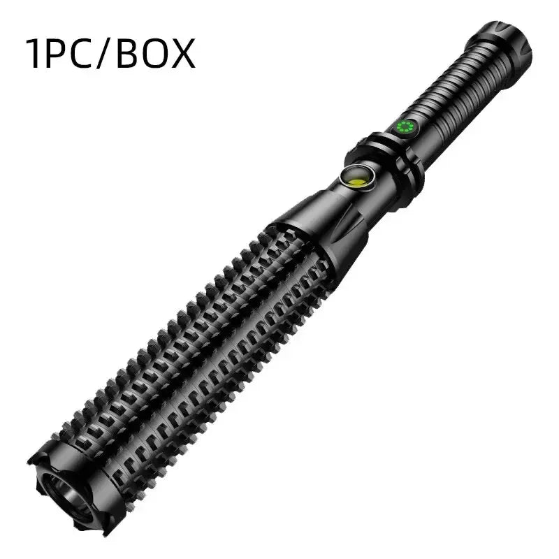Self-defense Flashlight Window Breaker Hammer USB Rechargeable Super Bright Torch 4 Speed Adjustable Outdoor Emergency Work Lamp