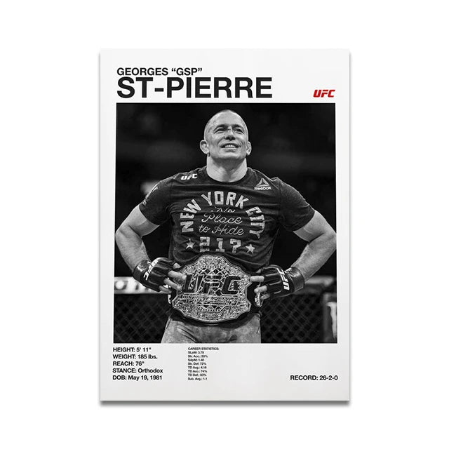 Boxing Fighting Star Canvas Wall Art Print Poster MMA Decorative Painting Home Decor Boxing Lover Gift Unframed