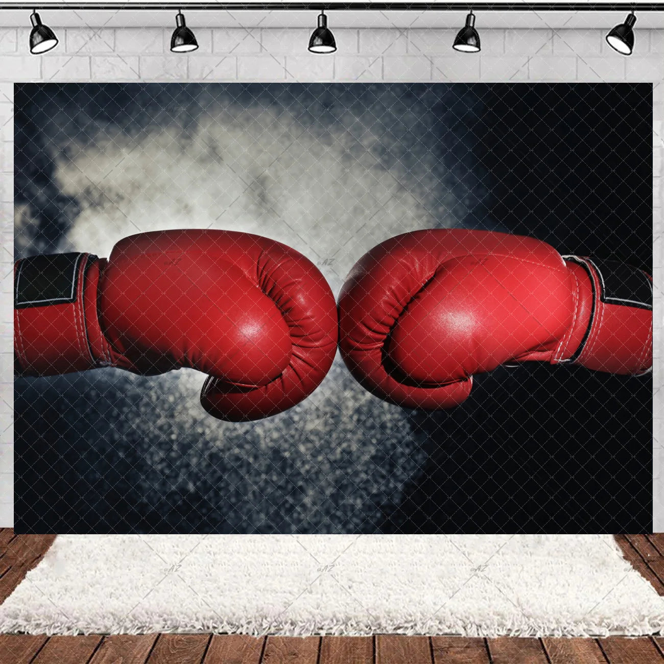 Boxing Theme Birthday Party Decoration Fight Sport Background Boxing Gloves Boxer Challenge Game Banner Poster Photo Studio Prop