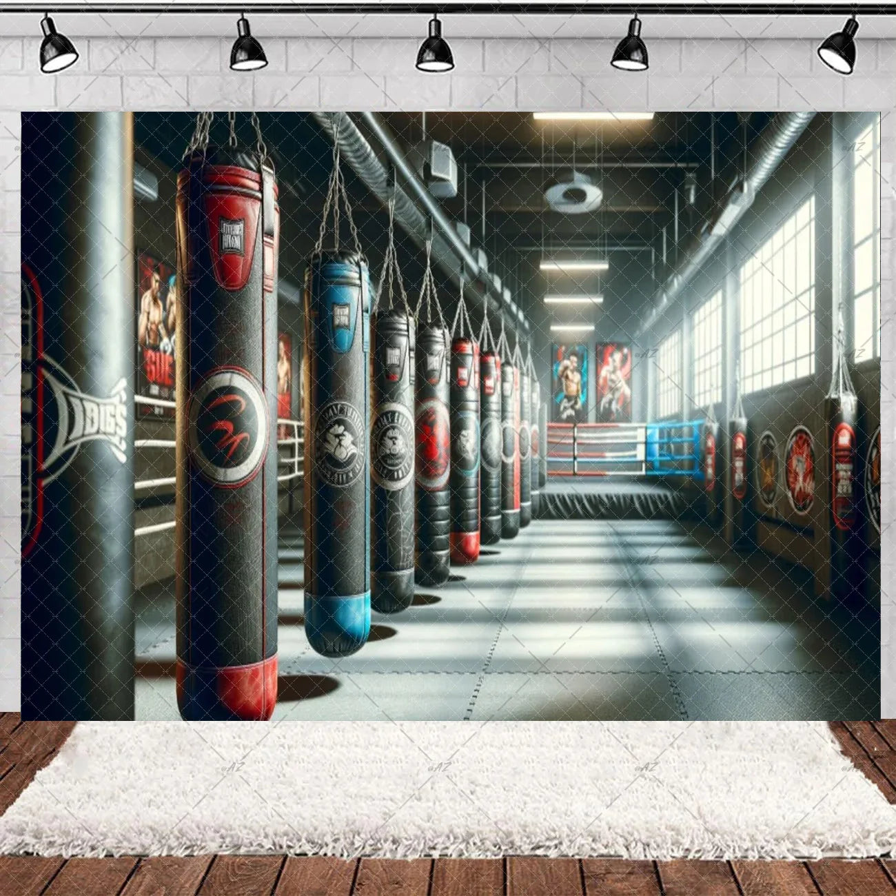 Boxing Theme Birthday Party Decoration Fight Sport Background Boxing Gloves Boxer Challenge Game Banner Poster Photo Studio Prop
