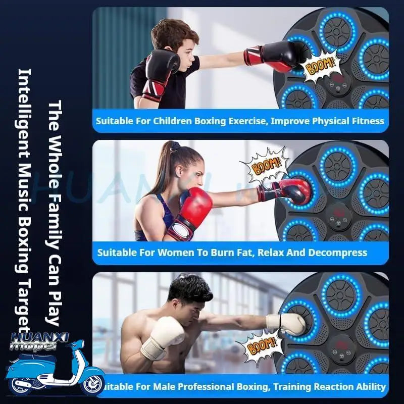 Upgrade Intelligent Music Boxing Machine for Adults & Kids, LED Display & Smart Bluetooth, Wall Mounted Boxing Trainer for Home, Indoor and Gym Use, Have Fun