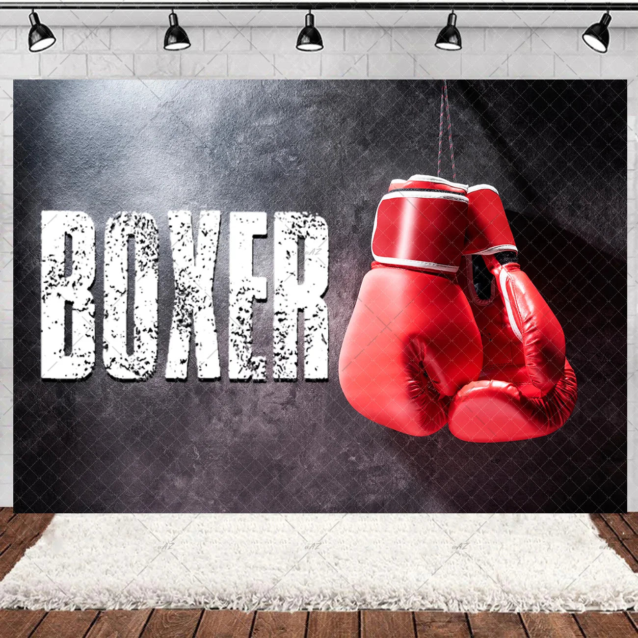 Boxing Theme Birthday Party Decoration Fight Sport Background Boxing Gloves Boxer Challenge Game Banner Poster Photo Studio Prop