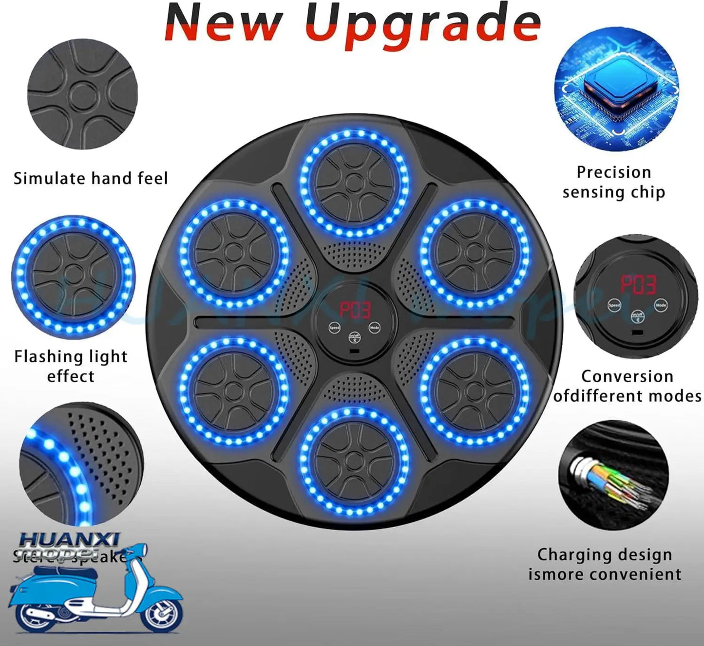 Upgrade Intelligent Music Boxing Machine for Adults & Kids, LED Display & Smart Bluetooth, Wall Mounted Boxing Trainer for Home, Indoor and Gym Use, Have Fun