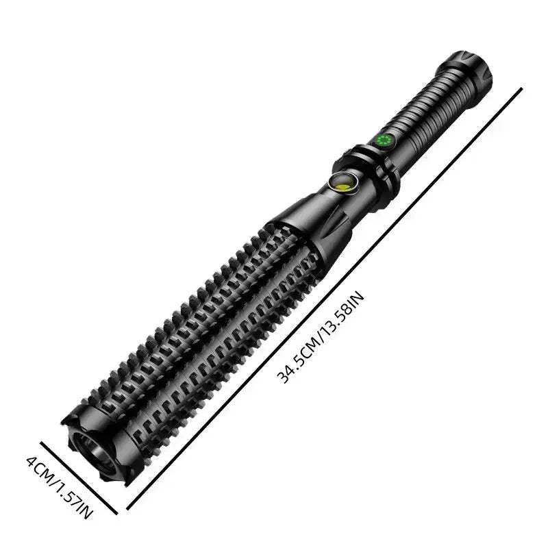 Self-defense Flashlight Window Breaker Hammer USB Rechargeable Super Bright Torch 4 Speed Adjustable Outdoor Emergency Work Lamp