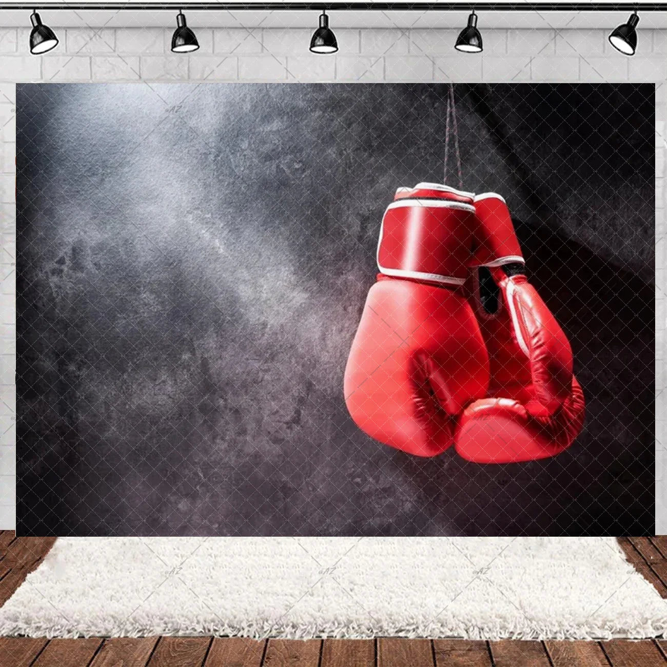 Boxing Theme Birthday Party Decoration Fight Sport Background Boxing Gloves Boxer Challenge Game Banner Poster Photo Studio Prop